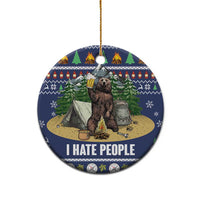 Bear Christmas Ceramic Ornament Camping I Hate People - Wonder Print Shop