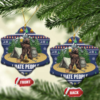 Bear Christmas Ceramic Ornament Camping I Hate People - Wonder Print Shop