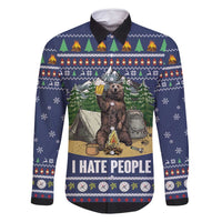 Bear Christmas Family Matching Mermaid Dress and Hawaiian Shirt Camping I Hate People - Wonder Print Shop