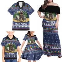 Bear Christmas Family Matching Off Shoulder Maxi Dress and Hawaiian Shirt Camping I Hate People - Wonder Print Shop