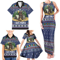 Bear Christmas Family Matching Tank Maxi Dress and Hawaiian Shirt Camping I Hate People - Wonder Print Shop