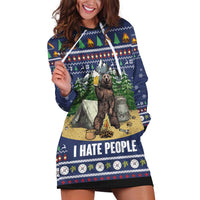 Bear Christmas Hoodie Dress Camping I Hate People - Wonder Print Shop
