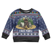 Bear Christmas Kid Ugly Christmas Sweater Camping I Hate People - Wonder Print Shop