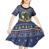 Bear Christmas Kid Short Sleeve Dress Camping I Hate People - Wonder Print Shop