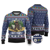 Bear Christmas Ugly Christmas Sweater Camping I Hate People - Wonder Print Shop