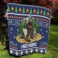 Bear Christmas Quilt Camping I Hate People - Wonder Print Shop