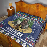 Bear Christmas Quilt Camping I Hate People - Wonder Print Shop