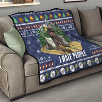 Bear Christmas Quilt Camping I Hate People - Wonder Print Shop