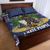 Bear Christmas Quilt Bed Set Camping I Hate People - Wonder Print Shop