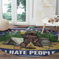 Bear Christmas Round Carpet Camping I Hate People