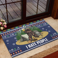 Bear Christmas Rubber Doormat Camping I Hate People - Wonder Print Shop