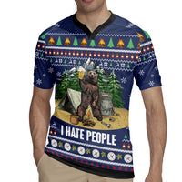 Bear Christmas Rugby Jersey Camping I Hate People - Wonder Print Shop