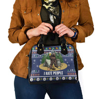 Bear Christmas Shoulder Handbag Camping I Hate People