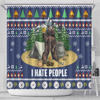 Bear Christmas Shower Curtain Camping I Hate People