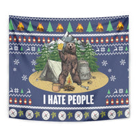 Bear Christmas Tapestry Camping I Hate People - Wonder Print Shop