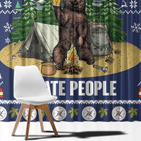 Bear Christmas Window Curtain Camping I Hate People - Wonder Print Shop