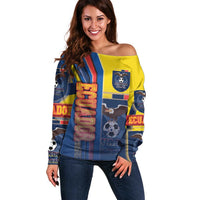 Ecuador Football Off Shoulder Sweater La Tricolor Soccer - Road To Champion - Wonder Print Shop