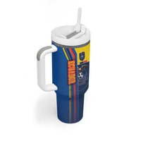 Ecuador Football Tumbler With Handle La Tricolor Soccer - Road To Champion - Wonder Print Shop