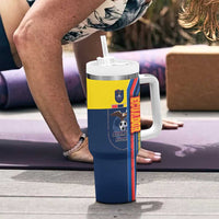 Ecuador Football Tumbler With Handle La Tricolor Soccer - Road To Champion - Wonder Print Shop