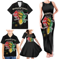 Power in Our Roots Family Matching Tank Maxi Dress and Hawaiian Shirt Unapologetically Black African