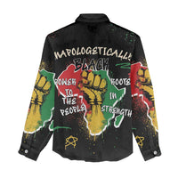 Power in Our Roots Women Casual Shirt Unapologetically Black African - Wonder Print Shop