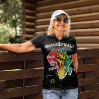 Power in Our Roots Women Polo Shirt Unapologetically Black African - Wonder Print Shop
