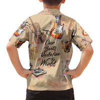 Our Beats Redefine The World African Family Matching Off Shoulder Short Dress and Hawaiian Shirt