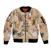 Our Beats Redefine The World African Sleeve Zip Bomber Jacket
