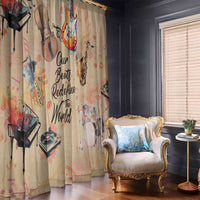Our Beats Redefine The World African Window Curtain