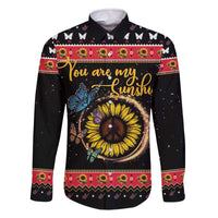 Butterfly Christmas Yall Family Matching Off The Shoulder Long Sleeve Dress and Hawaiian Shirt You Are My Sunshine - Wonder Print Shop