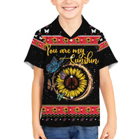 Butterfly Christmas Yall Family Matching Off The Shoulder Long Sleeve Dress and Hawaiian Shirt You Are My Sunshine - Wonder Print Shop