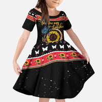 Butterfly Christmas Yall Kid Short Sleeve Dress You Are My Sunshine - Wonder Print Shop