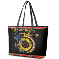 Butterfly Christmas Yall Leather Tote Bag You Are My Sunshine - Wonder Print Shop