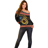 Butterfly Christmas Yall Off Shoulder Sweater You Are My Sunshine - Wonder Print Shop