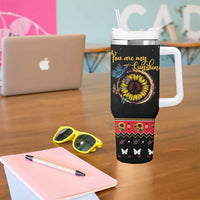Butterfly Christmas Yall Tumbler With Handle You Are My Sunshine - Wonder Print Shop