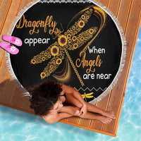 Dragonfly Sunflower Beach Blanket Dragonfly Appear When Angels Are Near - Wonder Print Shop