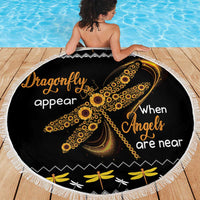 Dragonfly Sunflower Beach Blanket Dragonfly Appear When Angels Are Near - Wonder Print Shop