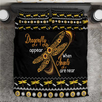 Dragonfly Sunflower Bedding Set Dragonfly Appear When Angels Are Near - Wonder Print Shop