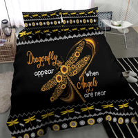 Dragonfly Sunflower Bedding Set Dragonfly Appear When Angels Are Near - Wonder Print Shop