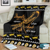Dragonfly Sunflower Blanket Dragonfly Appear When Angels Are Near