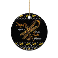 Dragonfly Sunflower Ceramic Ornament Dragonfly Appear When Angels Are Near - Wonder Print Shop