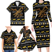 Dragonfly Sunflower Family Matching Long Sleeve Bodycon Dress and Hawaiian Shirt Dragonfly Appear When Angels Are Near - Wonder Print Shop