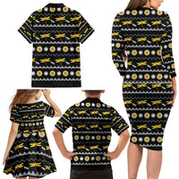 Dragonfly Sunflower Family Matching Long Sleeve Bodycon Dress and Hawaiian Shirt Dragonfly Appear When Angels Are Near - Wonder Print Shop