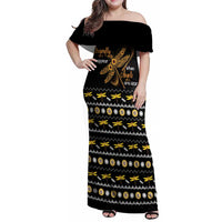 Dragonfly Sunflower Family Matching Off Shoulder Maxi Dress and Hawaiian Shirt Dragonfly Appear When Angels Are Near - Wonder Print Shop