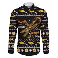 Dragonfly Sunflower Family Matching Off Shoulder Short Dress and Hawaiian Shirt Dragonfly Appear When Angels Are Near - Wonder Print Shop
