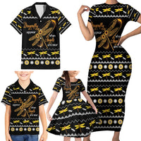 Dragonfly Sunflower Family Matching Short Sleeve Bodycon Dress and Hawaiian Shirt Dragonfly Appear When Angels Are Near - Wonder Print Shop