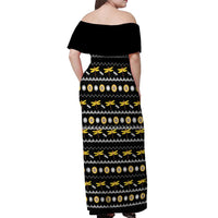 Dragonfly Sunflower Off Shoulder Maxi Dress Dragonfly Appear When Angels Are Near - Wonder Print Shop