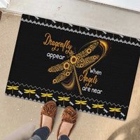Dragonfly Sunflower Rubber Doormat Dragonfly Appear When Angels Are Near - Wonder Print Shop