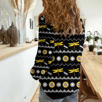 Dragonfly Sunflower Women Casual Shirt Dragonfly Appear When Angels Are Near - Wonder Print Shop