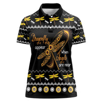 Dragonfly Sunflower Women Polo Shirt Dragonfly Appear When Angels Are Near - Wonder Print Shop
